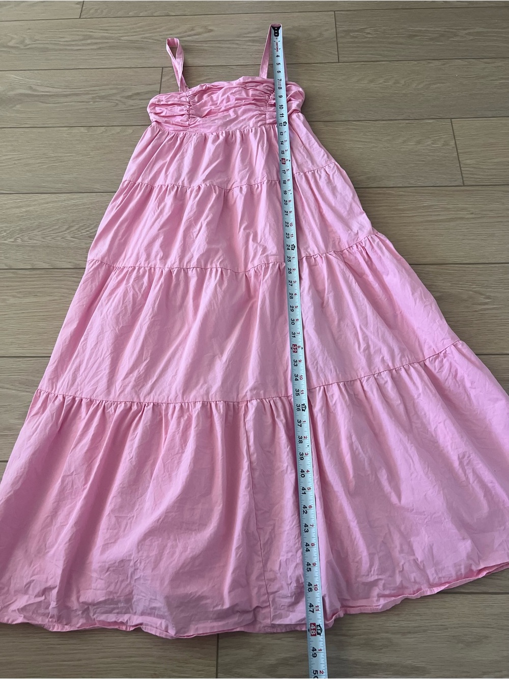 Hello Molly Knock Knock Pink Ruched Tiered Maxi Sundress size small - Picture 7 of 9